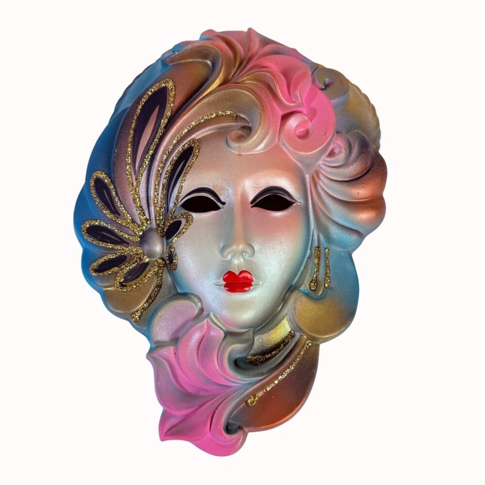 Italian Venetian Wall Art Mask Hanging VTG Decorative Artistic Ceramic Decor